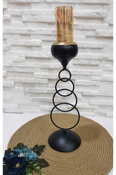 Genel Markalar Halka Gövdeli Metal Tekli Şamdan Mumluk