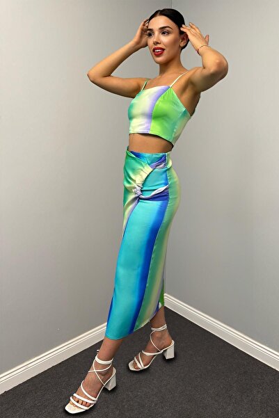 ZEYWEAR Luxury Quality Tie-Dye Pattern Satin Set