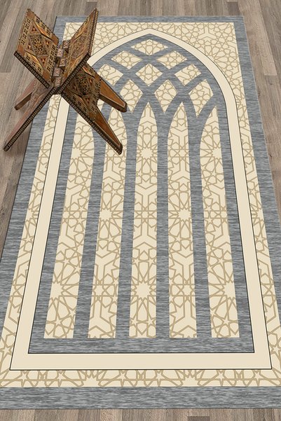 EY HOME Digital Printed Washable Stylish Motif Prayer Rug 70X130 cm