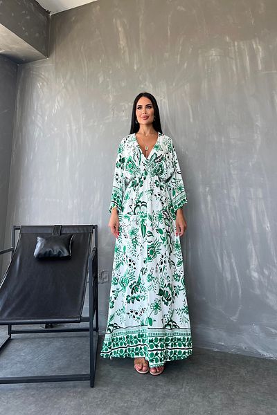 kamacibutik Țesătură din viscoză - Rochie de vară cu guler dublu cu imprimeu floral