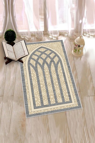 EY HOME Digital Printed Washable Stylish Motif Prayer Rug 70X130 cm