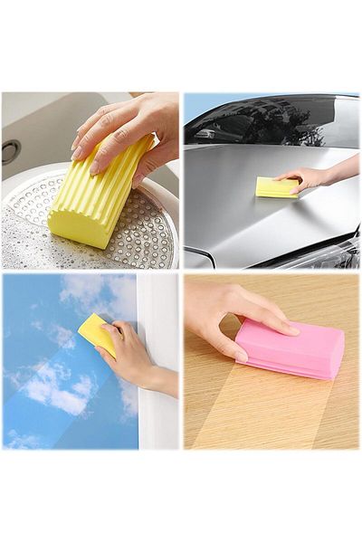 HB LİFE 3Pcs Magic Moist Sponge Water Absorbing Dishwashing Sponge and Brush Kitchen Cleaning Sponge