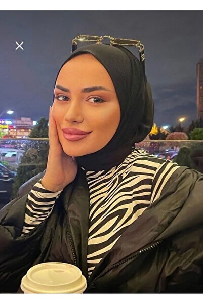 Sahra Şal Dünyası Eșarfă Neagră Snap - Compatibilă cu