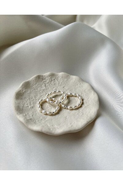 Real Mallorca Pearl Gold Beaded Triple Ring