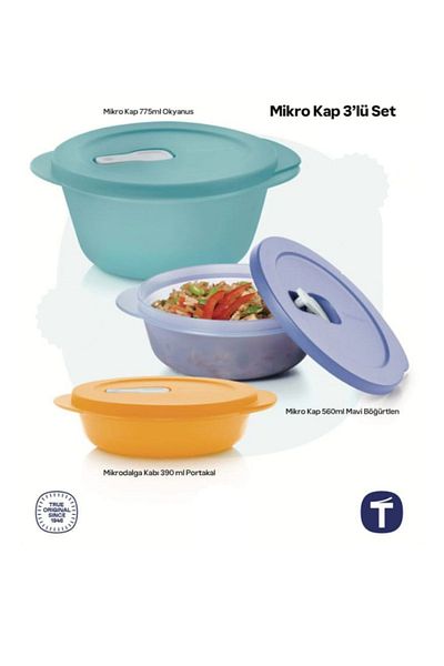 Tupperware Micro Cap Set of 3