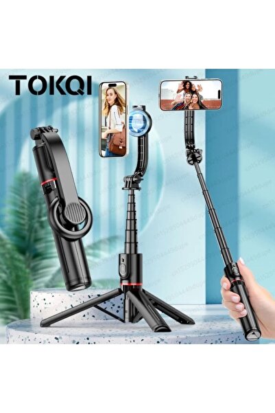 TOKQI Manyetik Selfie sopa Tripod Bluetooth uzaktan Magsafe cep telefonu standı