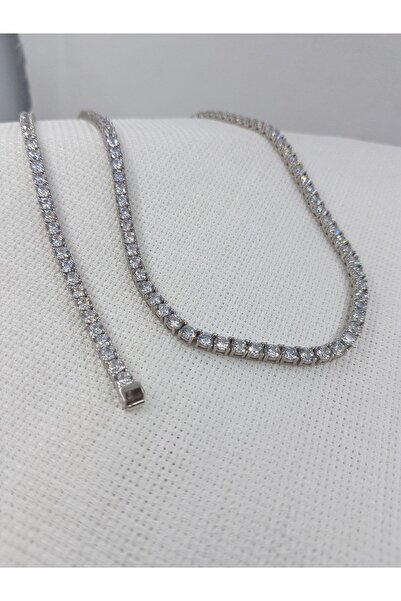 3,5 Mm 925 Ayar Gümüş Su Yolu Kolye Bileklik Set