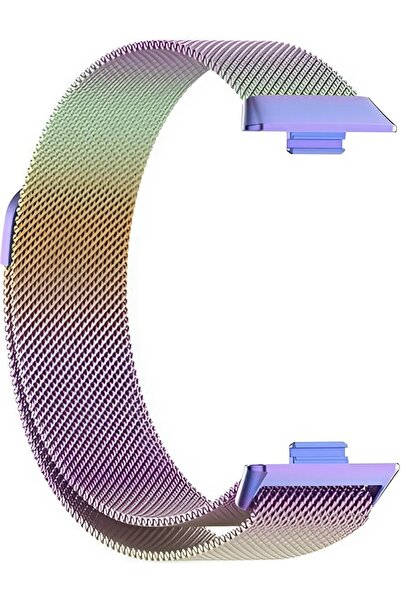 Dexmon Huawei Watch Fit 3 / Fit 4 / Fit 4 Pro /Fit 5 / Fit 5 Pro Uyumlu Metal Çelik Örgü Hasır Mıknatıslı Kordon