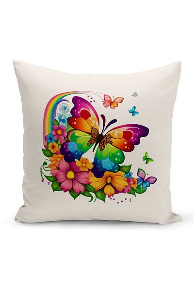 Bertille Home Flower/Vintage Series Double Sided Digital Printed 4-Piece Throw Pillow Case Set (Cushion Cover Set)