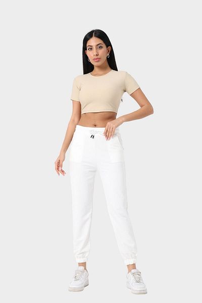 Balenbi Ψηλόμεσο 1060 Model Basic Seasonal Sweatpants - Ecru, Two Thread