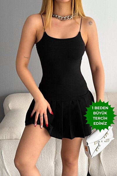 Balenbi 1067 Model Black and White Women's Long String Body Set