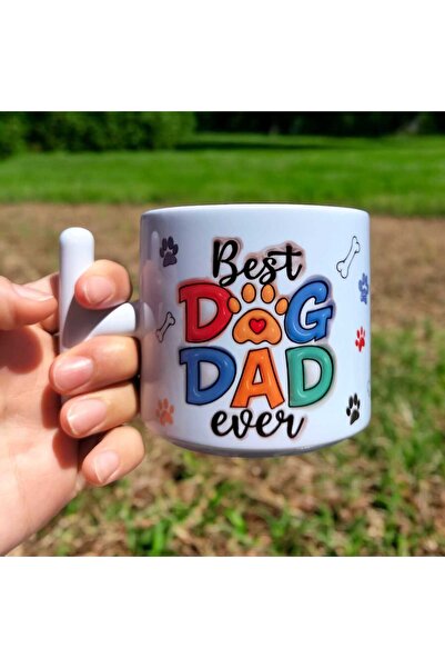 mug shop İsim Yazılabilir Baskılı Dog Dad t Kupa-Tasarım Porselen Köpek Babas...