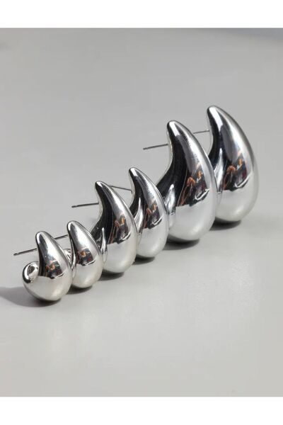 monalisatoka Kadın Gümüş Bottega Üç Boy 6 Adet Küpe Seti