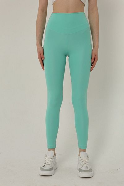 Mogi Butik 3022 Water Green - Jambiere de vară pentru femei cu talie înaltă și slăbire