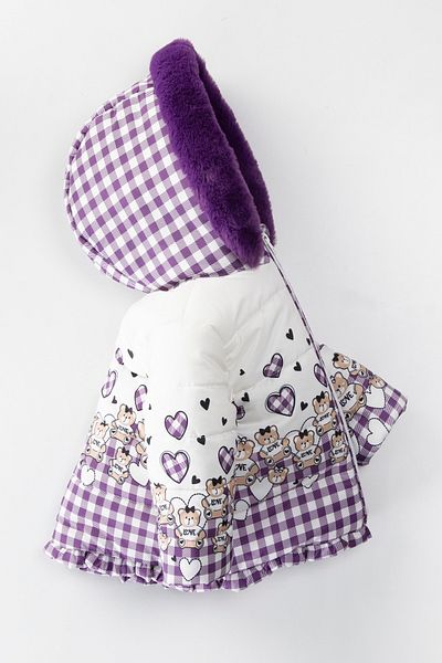 PODIUM GYM Bear Printed - Cute Winter Coat με λεπτομέρεια βολάν