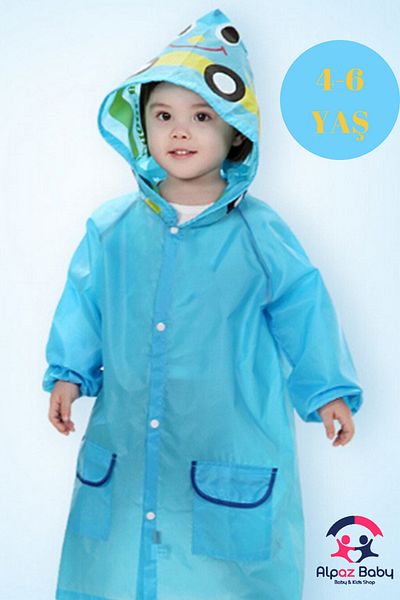Alpaz Baby Cartoon Patterned Raincoat for 4-6 Years Old Children