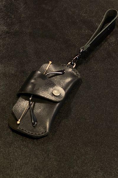 MAT Deri Genuine leather Glasses Case - Sun Case with Wrist Strap