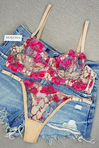Morensa Set Sutien Floral Bej