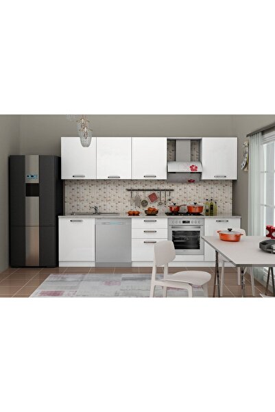 Kenyap Vegas 300 Ankastre Mutfak Beyaz 300 Cm Tezgah Hariç