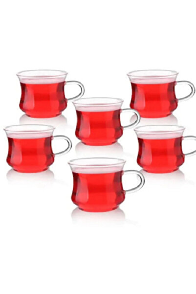 entarzlife 6 Adet Isıya Dayanıklı Termisil Borosilikat Ince Cam Kupa Çay Coff...