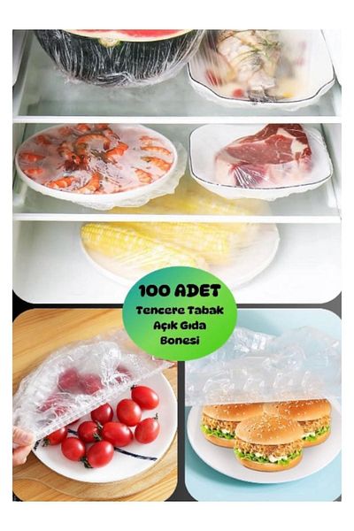 hy ticaret 100 Pieces Elastic Freshness-Keeping Pot and Plate Cap - Flexible Stretch Cover