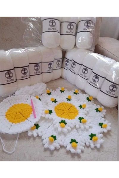 destini Crystal White Fiber Floss 1 Piece 100 gr 475 Meters Bonbon Spit 3-3,5 Crochet 3.5 No