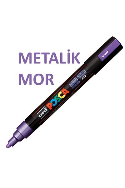 Uni Posca Metallic Purple Marker - 5m (1.8-2.5mm)