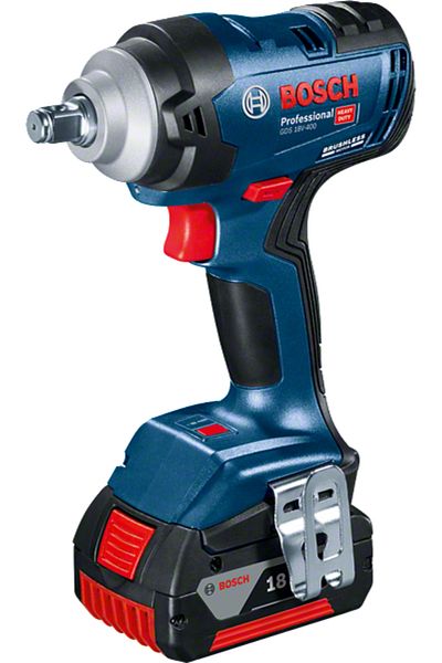 Bosch Professional Impact wrench GDS 18V-400 with 2xGBA 18V 5.0 Ah batteries + GAL 18V-40 in case