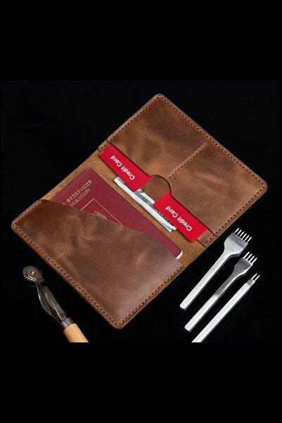 Lost Slope محفظة جواز السفر الجلدية - جلد حقيقي وصناعة يدوية