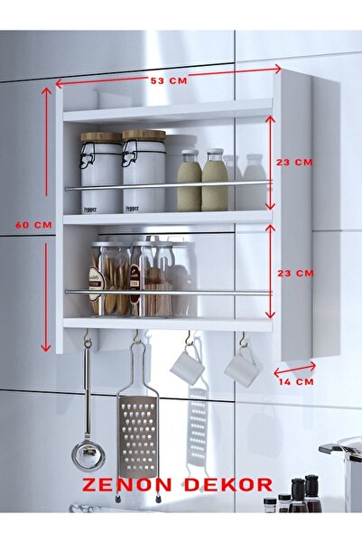 nonzka Mutfak Rafı Terek Organizer Düzenleyici Baharatlık Kahve Köşesi