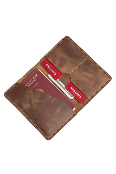 Lost Slope محفظة جواز السفر الجلدية - جلد حقيقي وصناعة يدوية