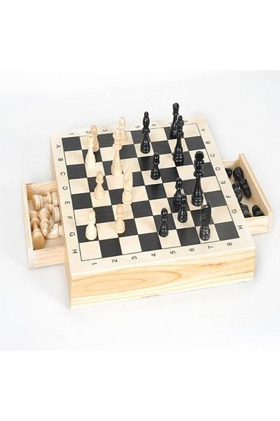 Sedef Okey White Imported Polyester Chess Set with Drawer