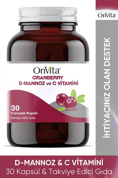 Onvita Cranberry D-mannoz and Vitamin C 30 Soft Capsules
