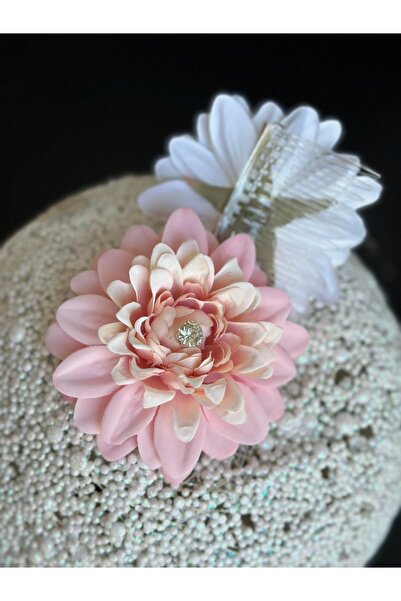 Queen Nelly Lüks Tasarım büyük taşlı yapay kasımpatı gül çiçekli taraklı yan ...