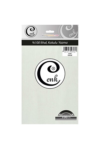 Cenk Düz Renk Oyalık  Poşetli Yazma 100 Cm - 375 - Krem