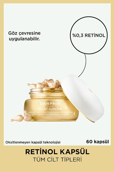 Darphin Eclat Sublime 0.3% Retinol Capsules - 60 Capsules |   Fine Line and Wrinkles, Pure Vitamin E & C