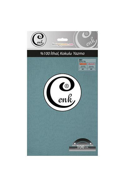 Cenk 100 Cm - 357 - Scris în pungă de broderie de culoare uni Nil închis