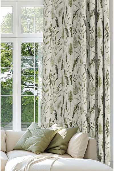 CANİLA Black Slit Proof Background Curtain - Abstract Pattern and Digital Printed 1St Quality Decorative Curtain