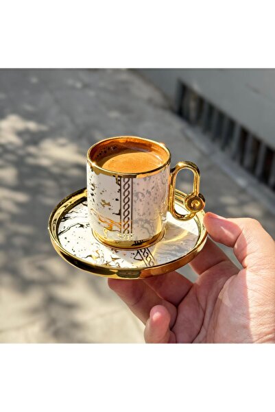 Onedekor 6-Piece Marble Porcelain Coffee Cup