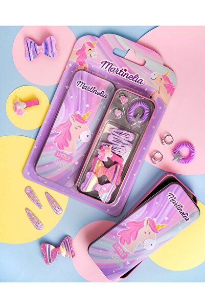Martinelia Unicorn Kız Çocuk Metal Kalem Kutulu Toka Seti