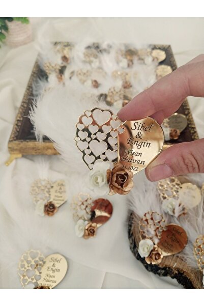 DECORA HOBİ Gold Kalp Söz, Nişan, Nikah, Kına, Doğum Günü Hediyesi, Pleksi Ay...