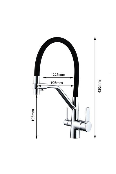 OEM Kitchen Sink Faucet Dual Flow Water Purification Outlet Spiral Matte Black