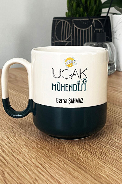 Hedizu Kişiye Özel Uçak Mühendisi Pro Kupa Bardak Siyah Mühendisler Günü Hedi...