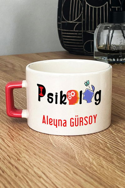 Hedizu Kişiye Özel Psikolog Lüks Fincan Turuncu İsme Özel Tıp Bayramı Hediyeleri