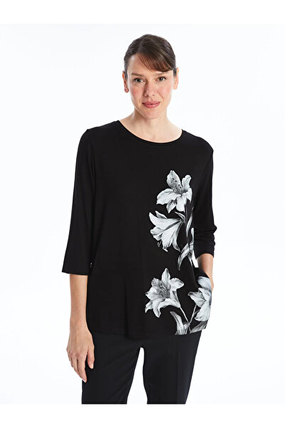 LC Waikiki Γυναικείο μπλουζάκι LCW Grace Crew Neck με στάμπα