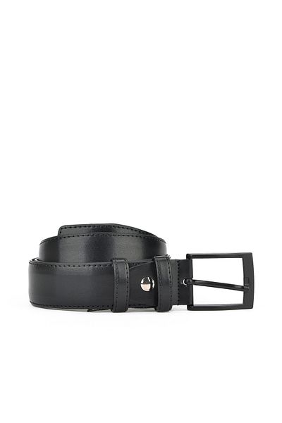 Ziya Faux Leather Men's Black Belt - 3.5 Cm, Model 143980 Z104