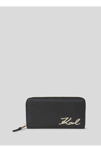 Karl Lagerfeld Schwarze Damenbrieftasche – Modell 2,3 x 19 x 9,6 cm, 240W3215