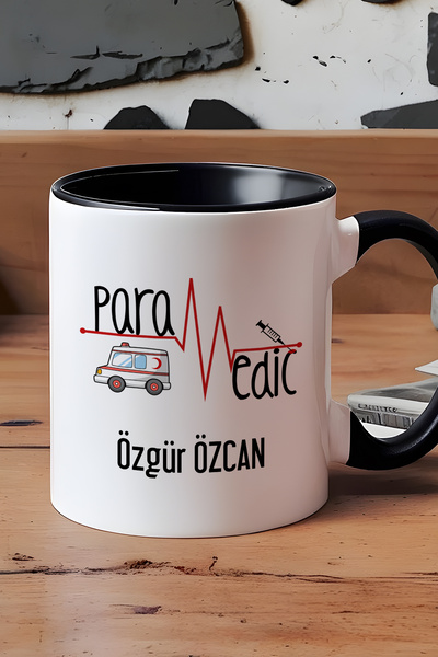 Hedizu Kişiye Özel Paramedik Kupa Bardak Siyah İsme Özel Tıp Bayramı Hediyeleri
