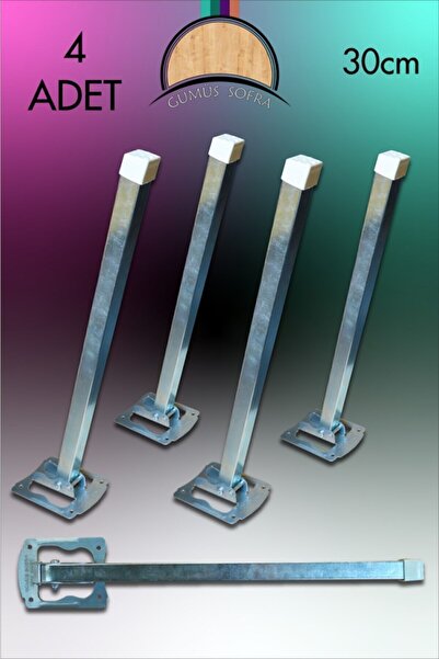 GÜMÜŞSOFRA Picior de masă pliabil din metal de 30 cm - 4 bucăți de picioare de masă