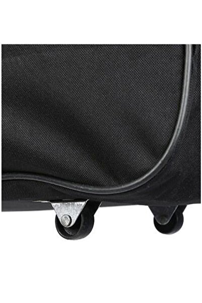 Andante Siyah Kulplu Büyük Boy Kumaş El Valizi Seyahat Çantası Büyük Boy Outdoor Tekerlekli Çanta Valiz